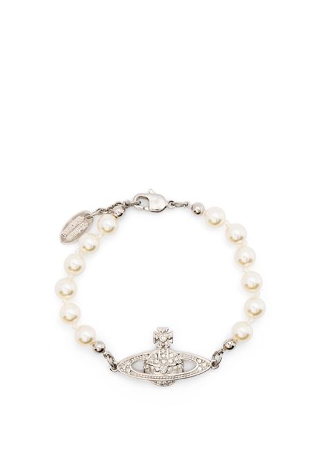 mini brass realief bracialet woman platinum VIVIENNE WESTWOOD | 61030001-02P131-CNP131